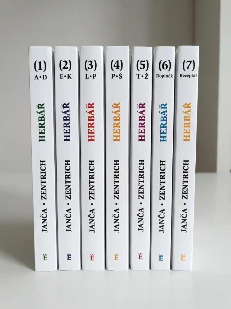 Herbář 1.–7. díl jako kompletní knižní série o bylinách a tradičním využití rostlin